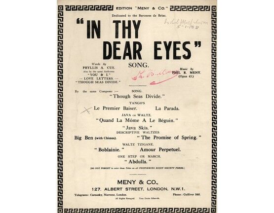 12239 | In Thy Dear Eyes - Song