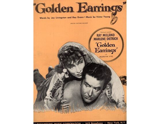 12255 | "Golden Earrings" - Song from the film with Marlene Dietrich and Ray Milland - Special Picture Release