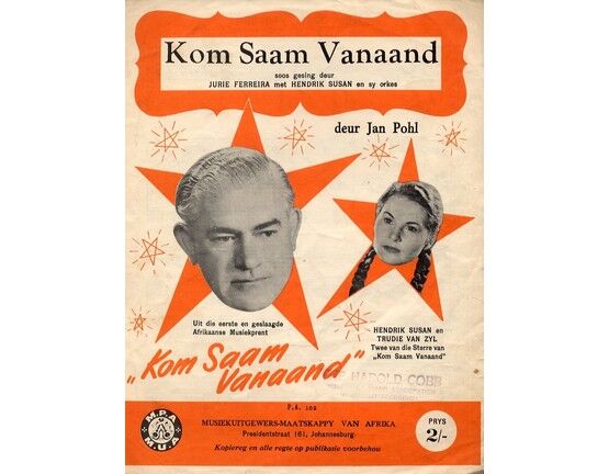 12269 | Kom Saam Vanaand - Song in Afrikaans from "Kom Saam Vanaand" featuring Hendrik Susan and Trudie Van Zyl