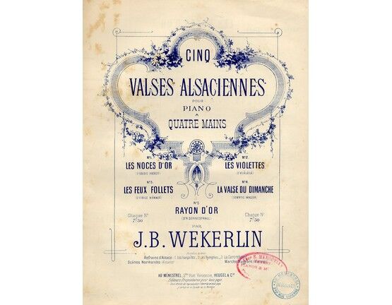 12271 | Les Noces D'Or - Cinq Valses Alsaciennes pour Piano a Quatre Mains No. 1 -  Five Alsatian Waltzes for Piano - Four Hands