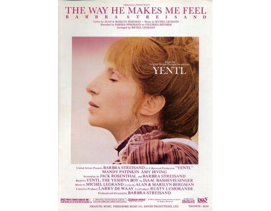 12355 | The Way He Makes Me Feel - Featuring Barbara Streisand from the Original Motion Pictures Soundtrack Yentl - Piano Solo