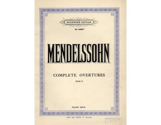 12395 | Complete Overtures - Book 2 for Piano - Augeners Edition No. 5080B