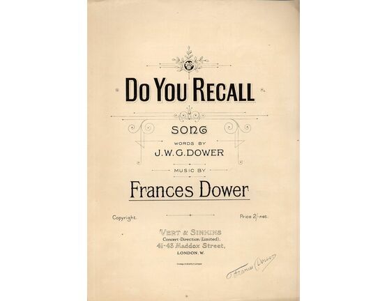 12695 | Do You Recall - Song for Piano and Voice