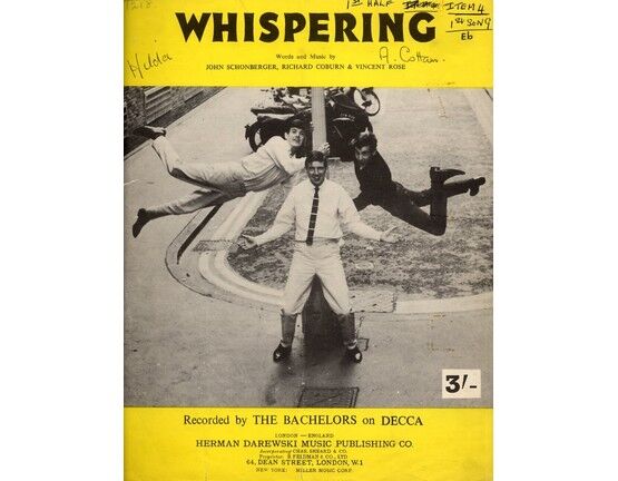 128 | Whispering, recorded by The Bachelors