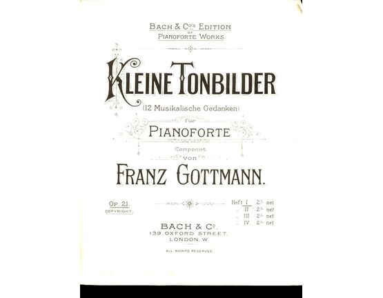 12888 | Kleine Tonbilder - (12 Musikalische Gedanken) Fur Pianoforte - Op. 21 - Helf I