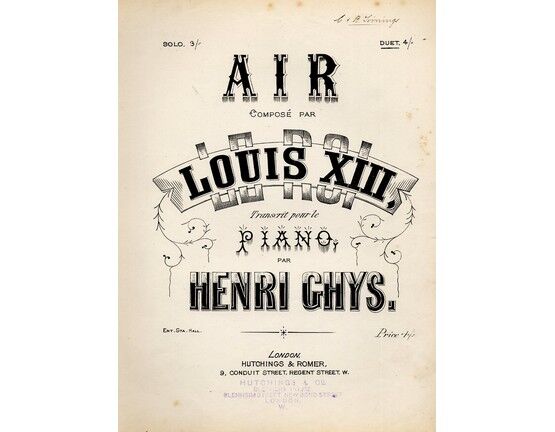 129 | Air, composed for Louis XIII