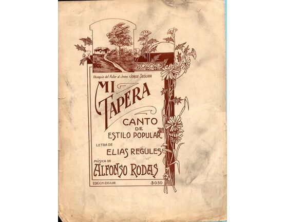 12925 | Mi Tapera Canto de Estilo Popular Letra de Elias Regules