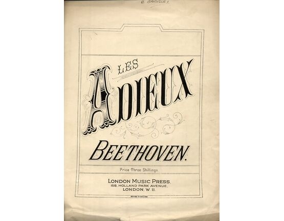 12926 | Beethoven - Les Adieux - Piano Solo