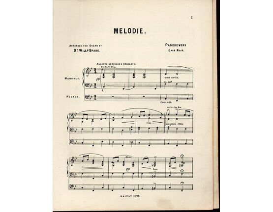12942 | Menuet in G Major - For Organ - Op. 14, No. 1