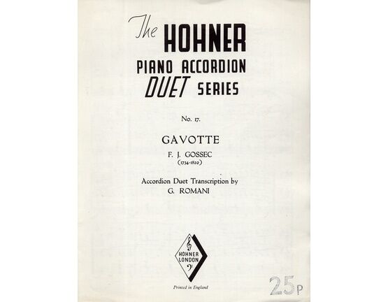 13238 | Gossec - Gavotte - Accordion Duet