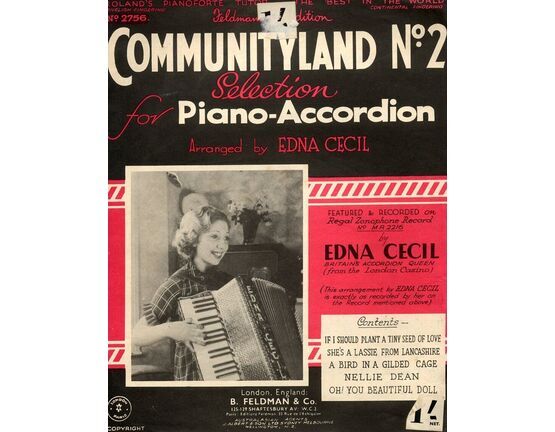 1368 | Communityland No. 2 - Selection for Piano Accordion - Featuring Edna Cecil