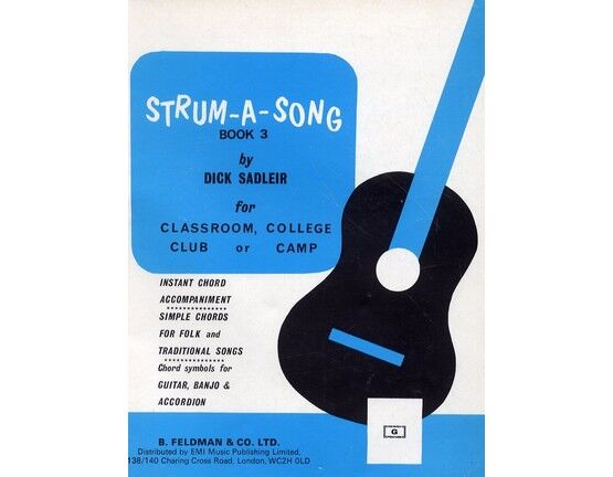 1368 | Strum-A-Song Book Three - for Classroom, College Club or Camp - Simple Chords for Folk and Traditional Songs - Chord Symbols for Guitar, Banjo and Accordion