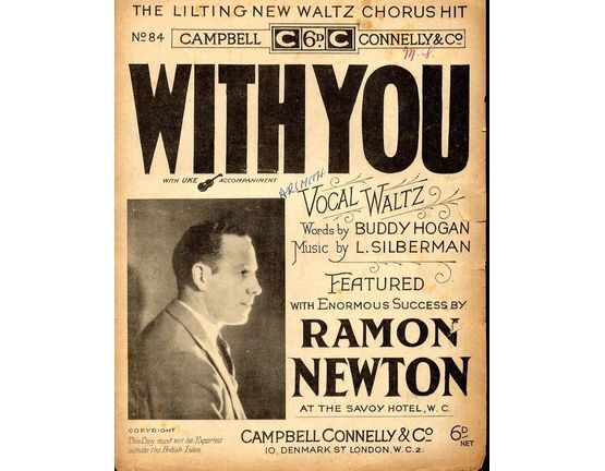 1385 | With You - Vocal Waltz in Key of F with Ukulele Accompaniment - As Featured by Ramon Newton at The Savoy Hotel