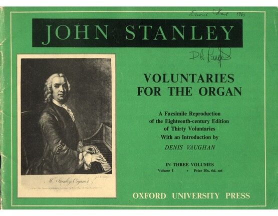 139 | Voluntaries for the Organ - A Facsimile Reproduction of the Eighteenth Century Edition of Thirty Voluntaries - In Three Volumes - Volume 1