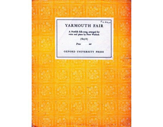139 | Yarmouth Fair - A Norfolk Folk Song arranged for voice and piano in the key of E major for Medium Voice
