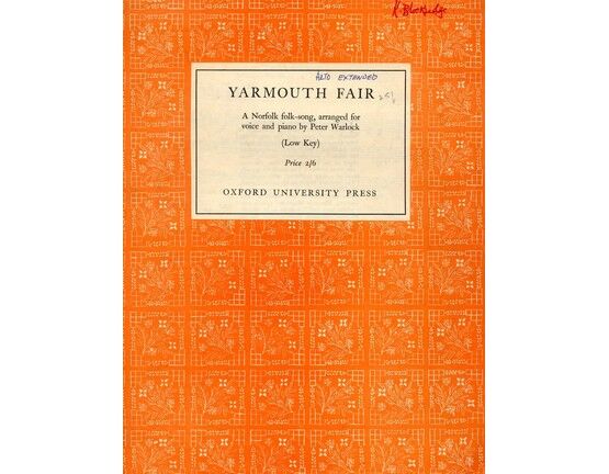 139 | Yarmouth Fair - A Norfolk Folk Song arranged for voice and piano in the key of D major for High Voice