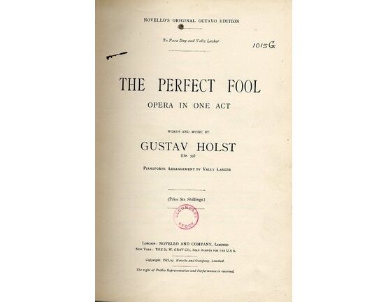 1405 | The Perfect Fool - Opera in One Act - Vocal Score - Op. 39