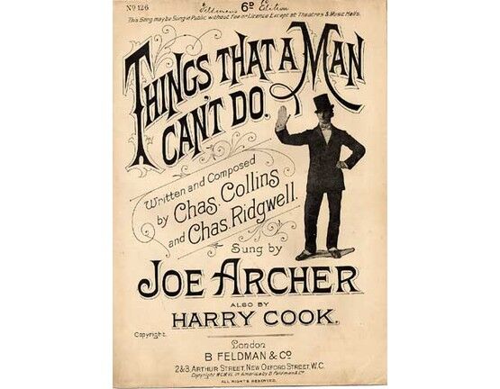 1459 | Things that a man cant do, sung by Joe Archer and Harry Cook