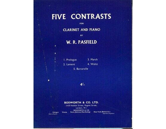1579 | Five Contrasts for Clarinet and Piano
