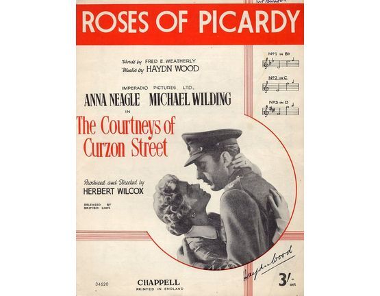 165 | Roses of Picardy - Song - In the key of C major for medium voice - Featuring Anna Neagle & Michael Wilding in "The Courtneys of Curzon Street"