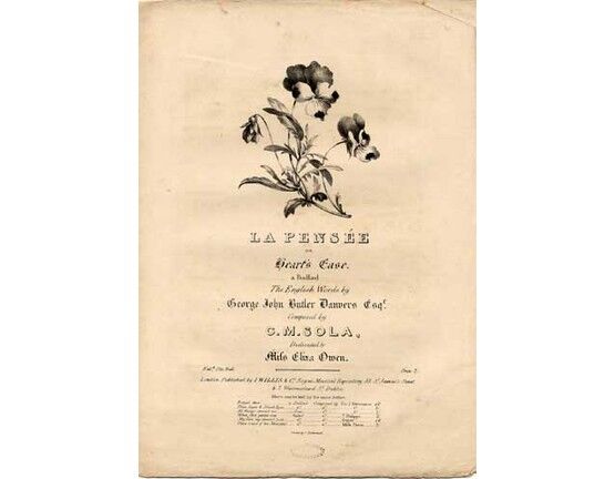 1677 | La Pensee or Hearts Ease, a ballad dedicated to Misss Eliza Owen,
