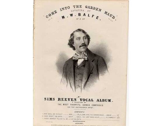 1718 | Come into the Garden Maud - Cavatina -  No2 of Mr Sims Reeves Vocal Album,