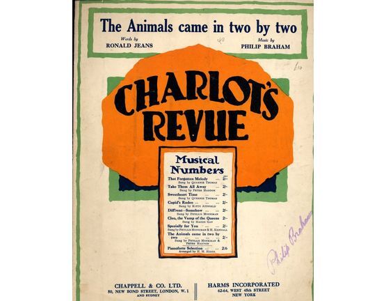 18 | The Animals Came in Two by Two. Charlot's Revue Musical Numbers