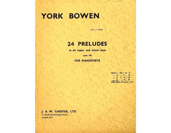 184 | 24 Preludes in all major and minor keys - Book 4 - No's 19-24 - Op. 102 - For Pianoforte