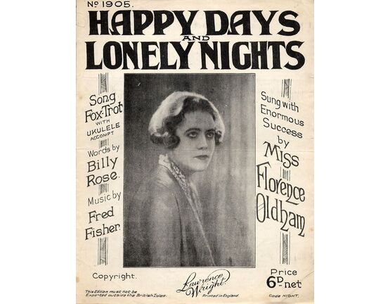 187 | Happy Days and Lonely Nights - Song Foxtrot with Ukulele Accompaniment - Featuring Miss Florence Oldham