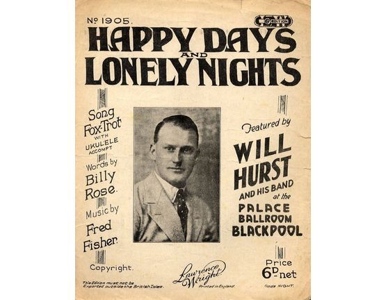 187 | Happy Days and Lonely Nights - Song Foxtrot with Ukulele Accompaniment - Featuring Will Hurst