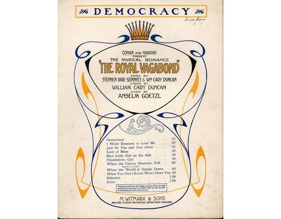 19 | Democracy - From the Cohan and Harris presentation "The Royal Vagabond" - For Piano and Voice