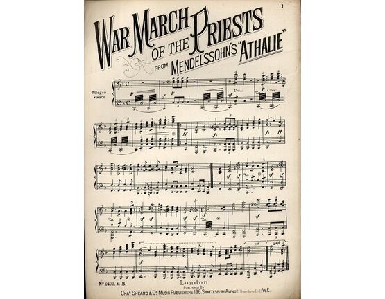 200 | War March of the Priests - From Mendelssohn's "Athalie" - Piano Solo
