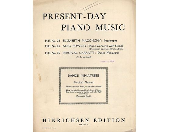 2002 | Dance Miniatures from Present-Day Piano Music - Hinrichsen Edition No. 26