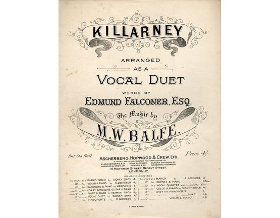 207 | Killarney - Vocal Duet for Soprano and Contralto