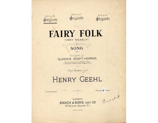 218 | Fairy Folk - Song in E flat - for Piano and Voice