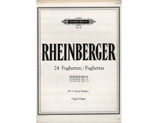 245 | 24 Fuhetten/Fughettas - Op. 123a, No.'s 1-6 - Hinrichsen Edition No. 47