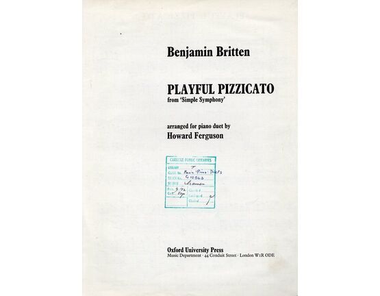 261 | Playful Pizzicato, from 'Simple Symphony' - Piano Duet