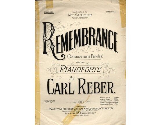 2714 | Remembrance - Romance sans Paroles for Pianoforte