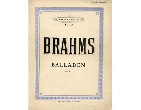 2715 | Balladen (after the old Scottish Ballad, ''Edward'') - Op. 10 - Augeners Edition No. 5107