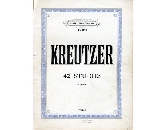 2715 | Kreutzer - 42 Studies for Violin - Augeners Edition No. 5670