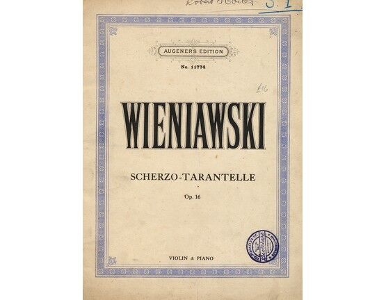 2715 | Scherzo-Tarantelle - Op. 16 - Augeners Edition No. 11774 - Violin and Piano