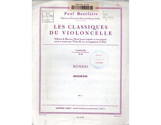 2738 | Boccherini - Rondo - Les Classiques du Violoncelle No. 38 - Cello and Piano