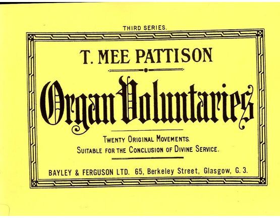 2748 | Organ Voluntaries - Third Series - Twenty original Movements Suitable for the Conclusion of Divine Service