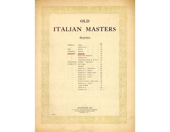 2767 | Sonata No. 10 - Old Italian Masters Series - For Piano
