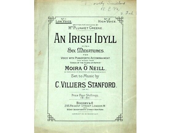 2785 | An Irish Idyll in Six Miniatures for Low Voice by C.Villiers Stanford
