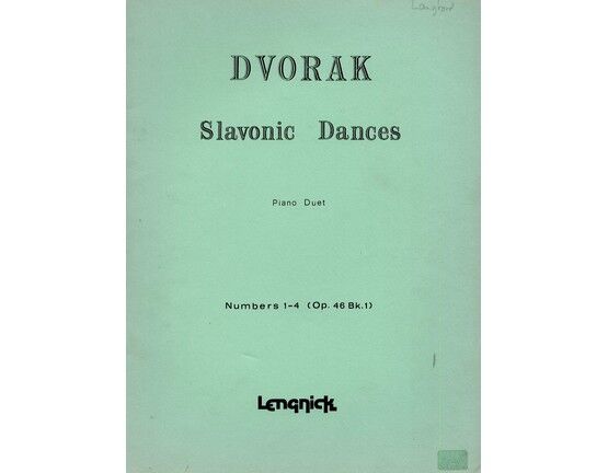 286 | Slavonic Dances - Piano Duet - Numbers 1-4 (Op. 46 Bk. 1)