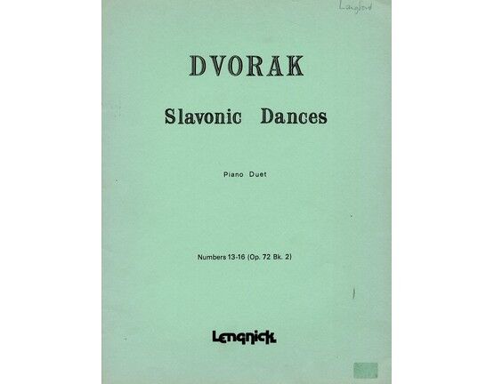286 | Slavonic Dances - Piano Duet - Numbers 13-16 (Op. 72 Bk. 2)
