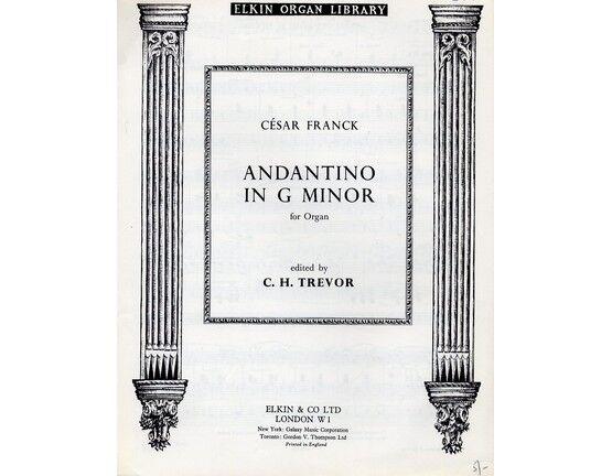 3122 | Andantino in G minor for organ - Elkin organ Library series