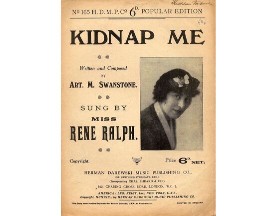 3256 | Kidnap Me - Song Featuring Miss Rene Ralph - No. 165 Popular Edition