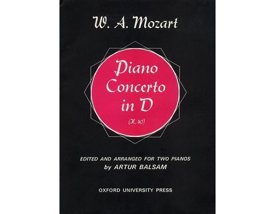 3362 | Piano Concerto in D - K. 40 - Arranged for Two Pianos